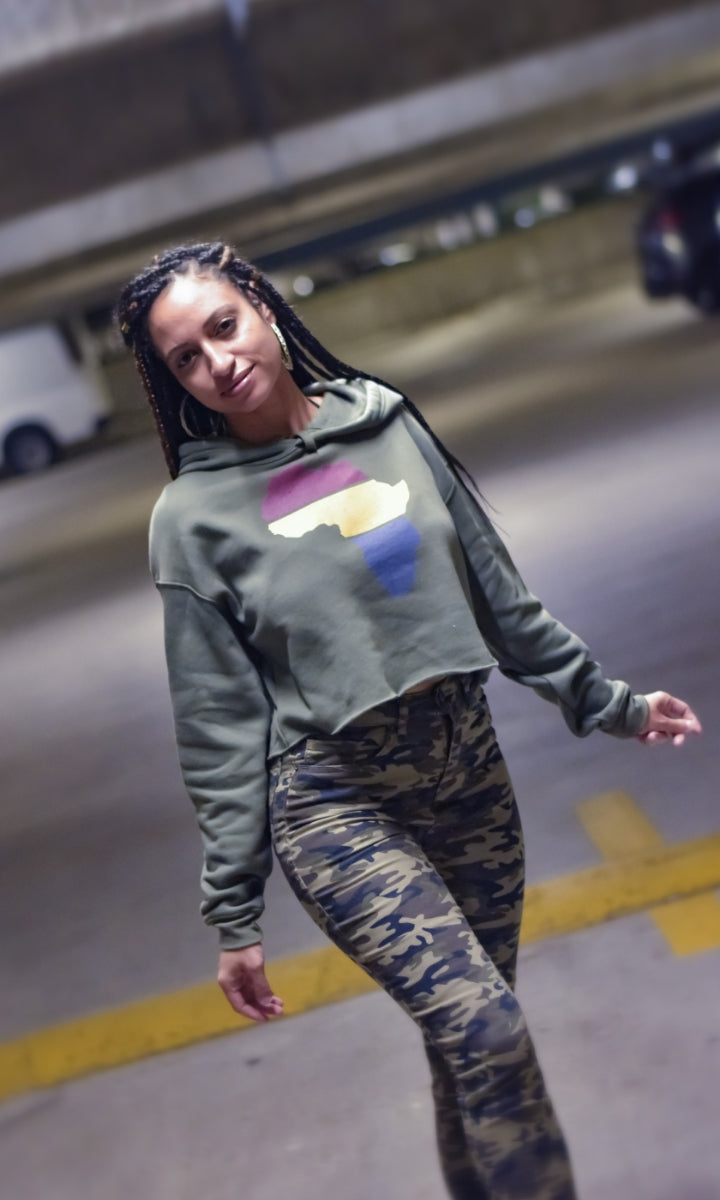 Mother Africa Crop Hoodie