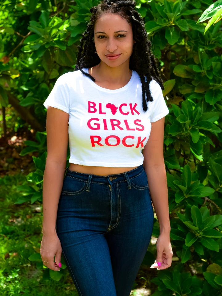 Black Girls Rock Crop - White
