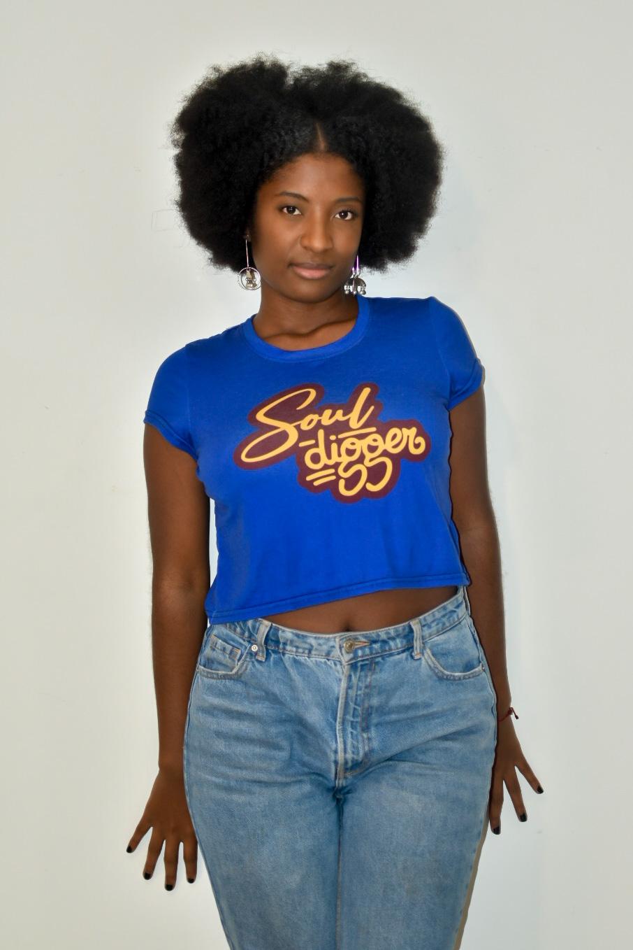 Soul Digger Flowy Crop - Blue
