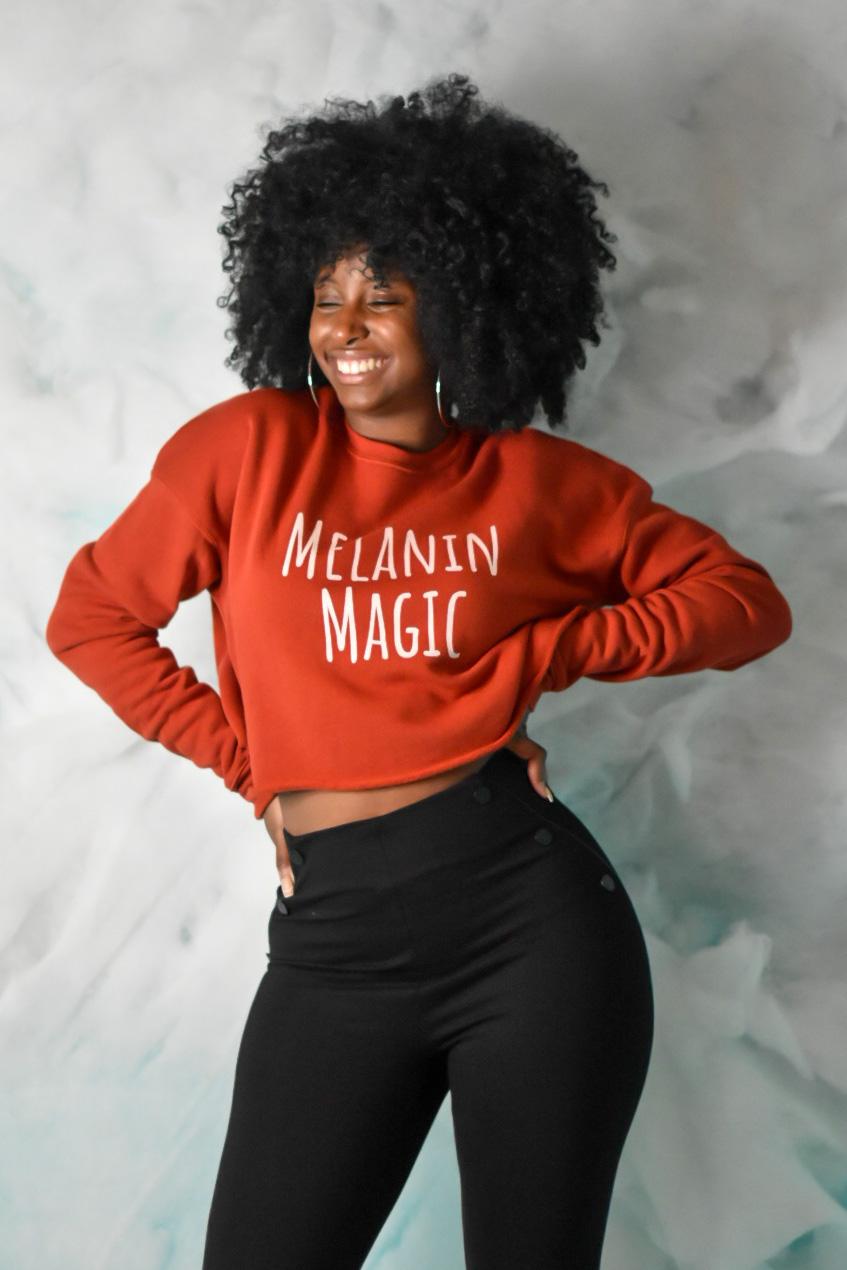 Melanin Magic Crop Sweatshirt