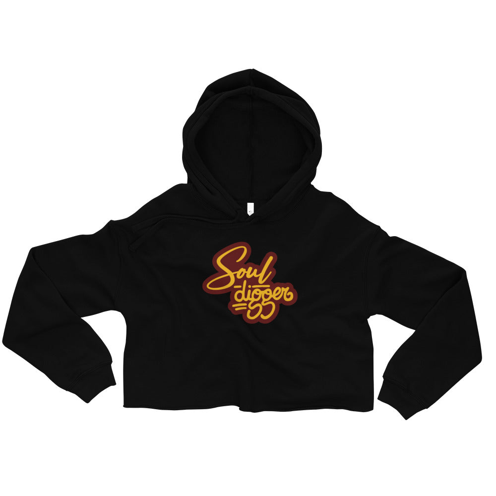 Soul Digger Crop Hoodie - Black