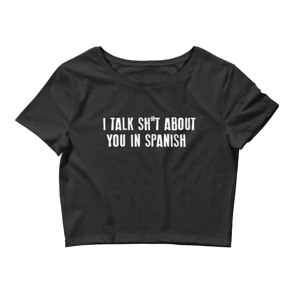 Talk Sh*t Black Crop Tee