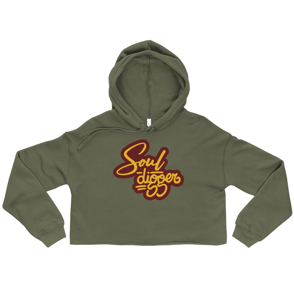 Soul Digger Crop Hoodie - Olive