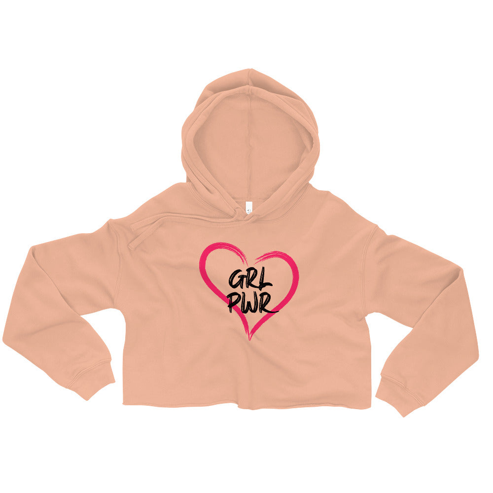 GRL PWR Crop Hoodie - Peach