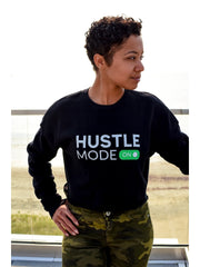 Hustle Mode On Crop Sweatshirt - Black