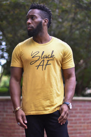 Black AF Tee - Mustard
