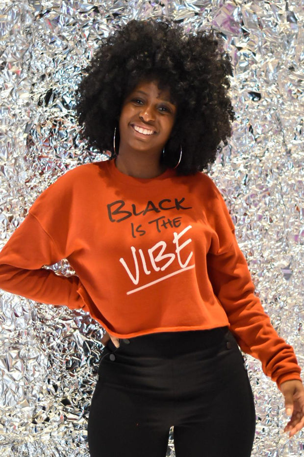 Black Is The Vibe Crop Sweatshirt