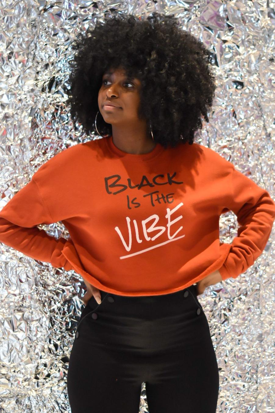 Black Is The Vibe Crop Sweatshirt