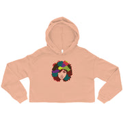 Abstract Black Queen Crop Hoodie